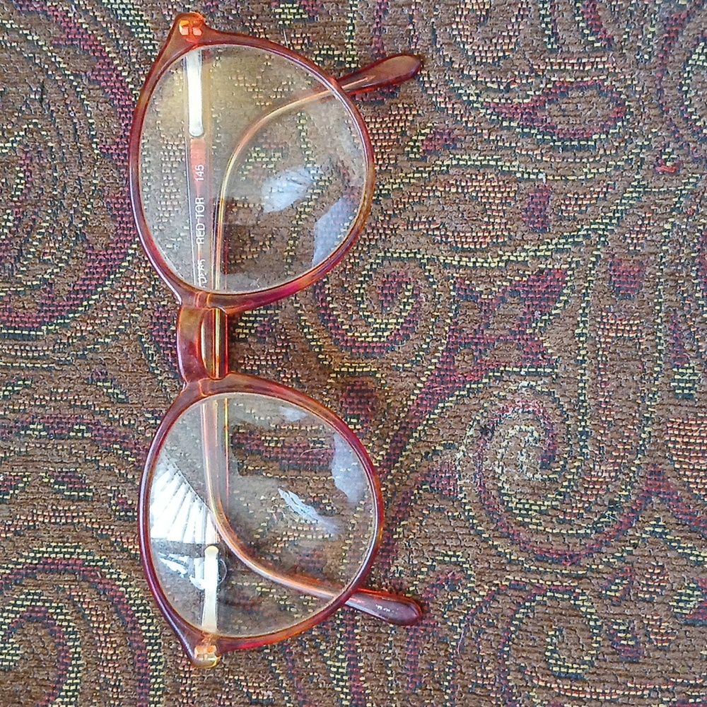 Vintage Wilshire Designs WD885 Red Tortoise Oval Eyeglasses.